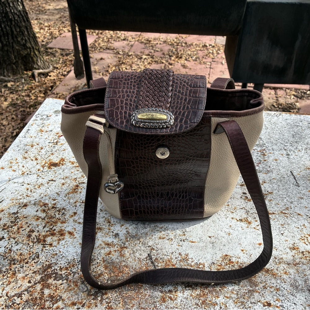 Brighton Brown and Tan Bucket Purse